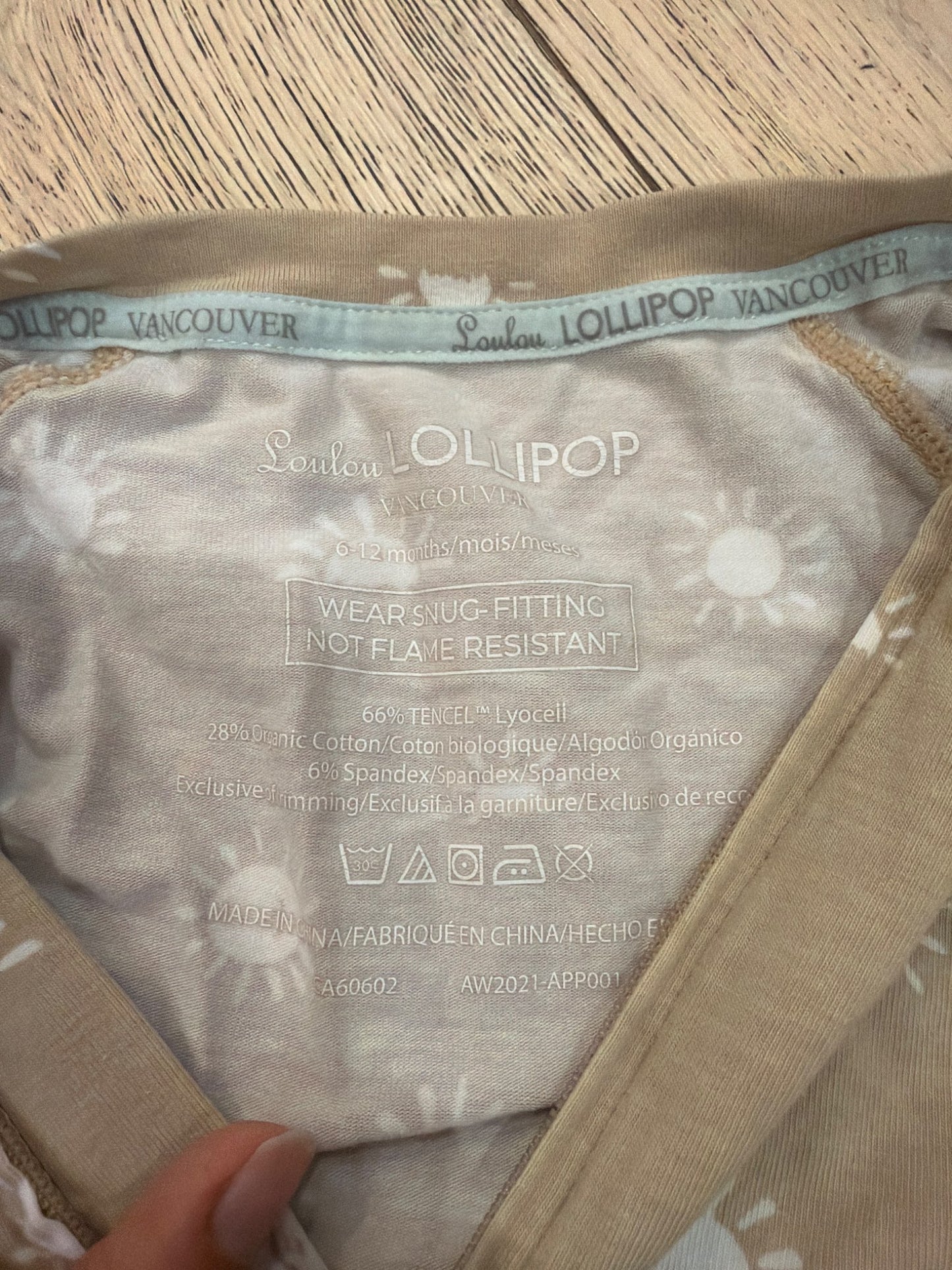 Loulou lollipop Light Brown with Suns sleeper 6-12M, Kids 12 Month (9-12M), Kids 12 Month (9-12M)