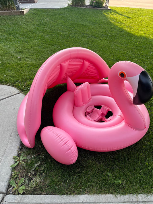 Flamingo Baby Floatie with Sunshade