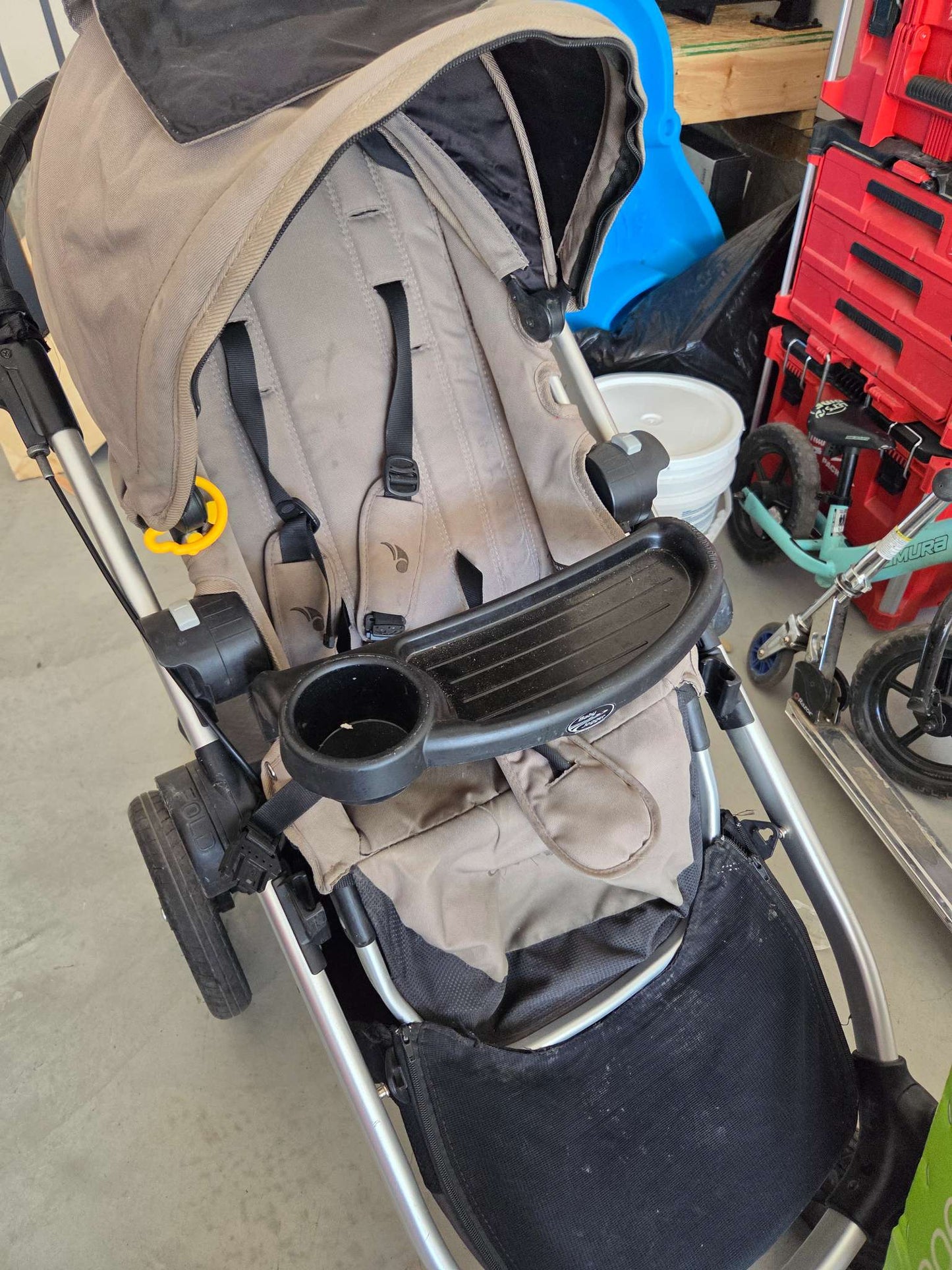 City select double stroller with snack tray glider board