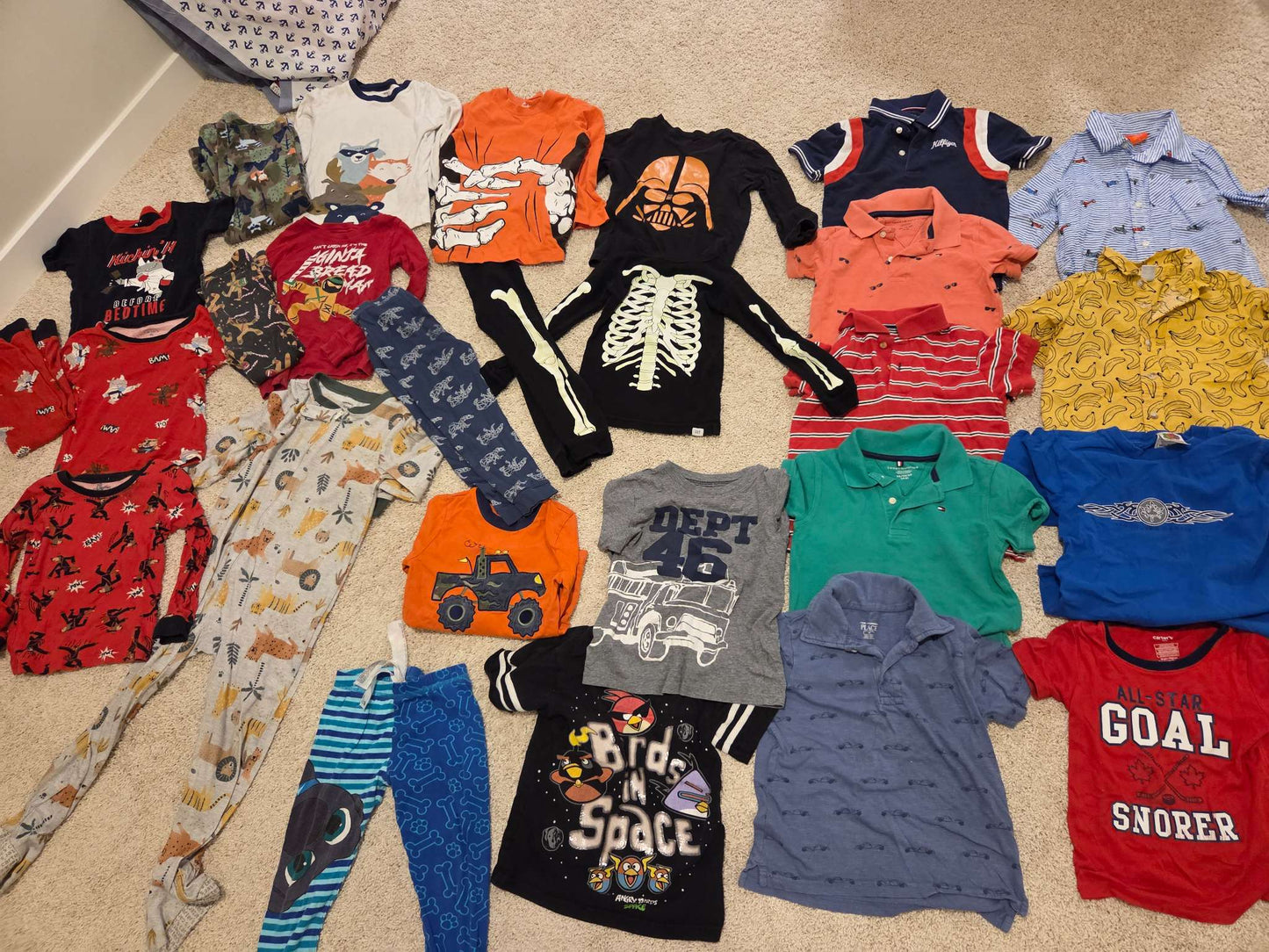 Size 4 pj's, halloween, polos, one piece