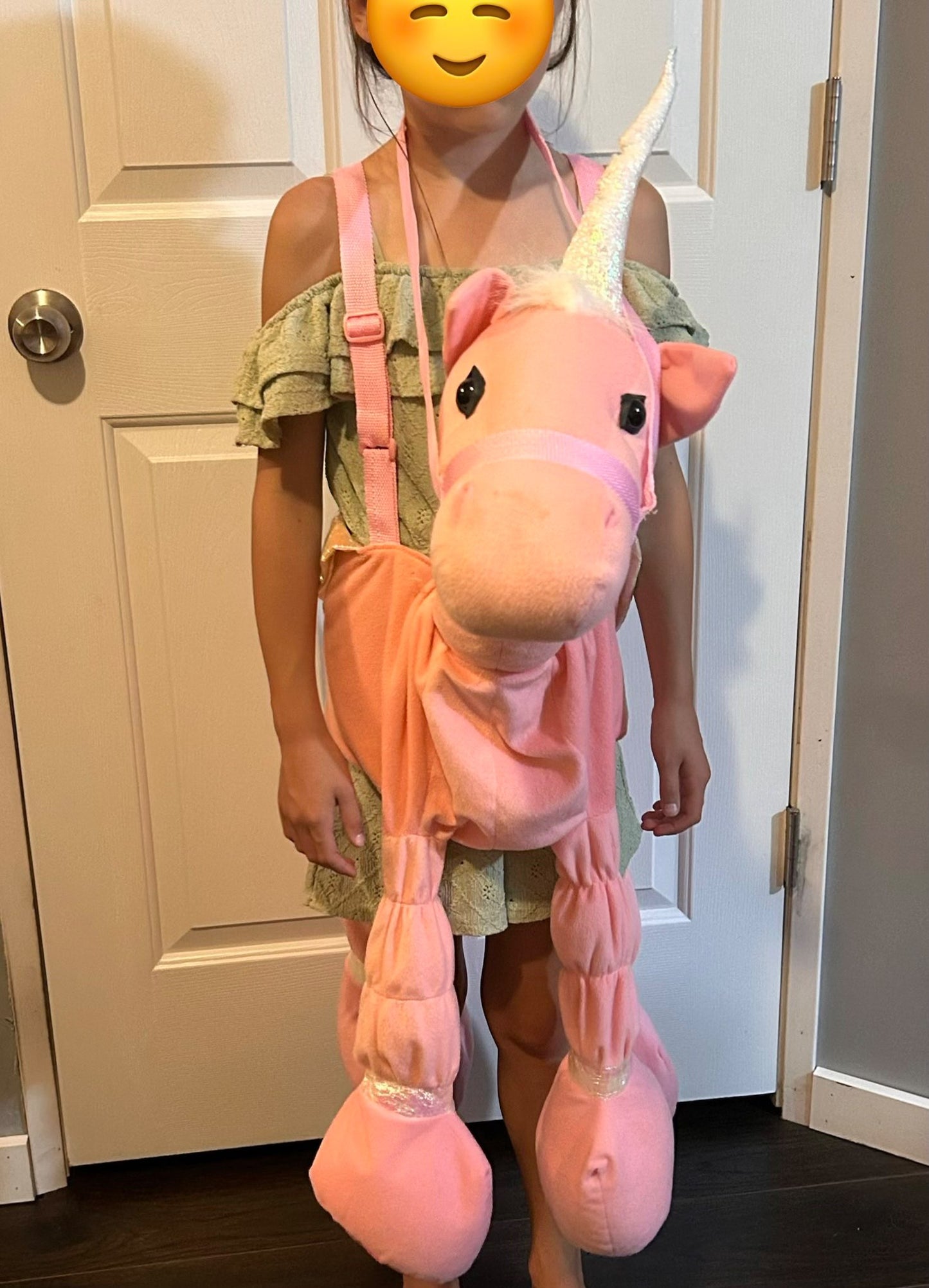 Ride On Plush Pink Unicorn Costume , Kids 4/4T