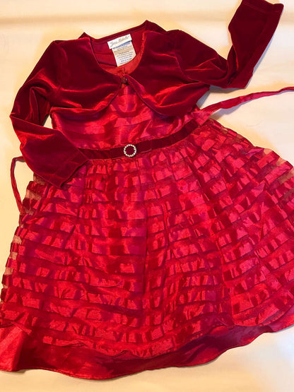 Red holiday dress 2-piece, Kids 4/4T