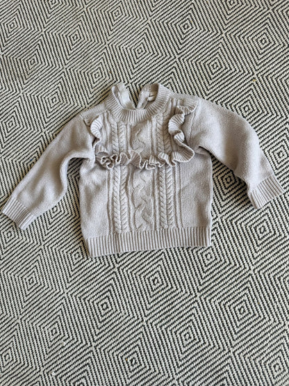 H&M - Off white knitted jersey sweater , Kids 18 Month (12-18M)