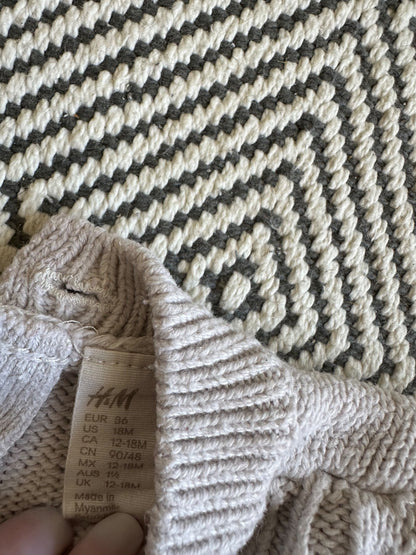 H&M - Off white knitted jersey sweater , Kids 18 Month (12-18M)