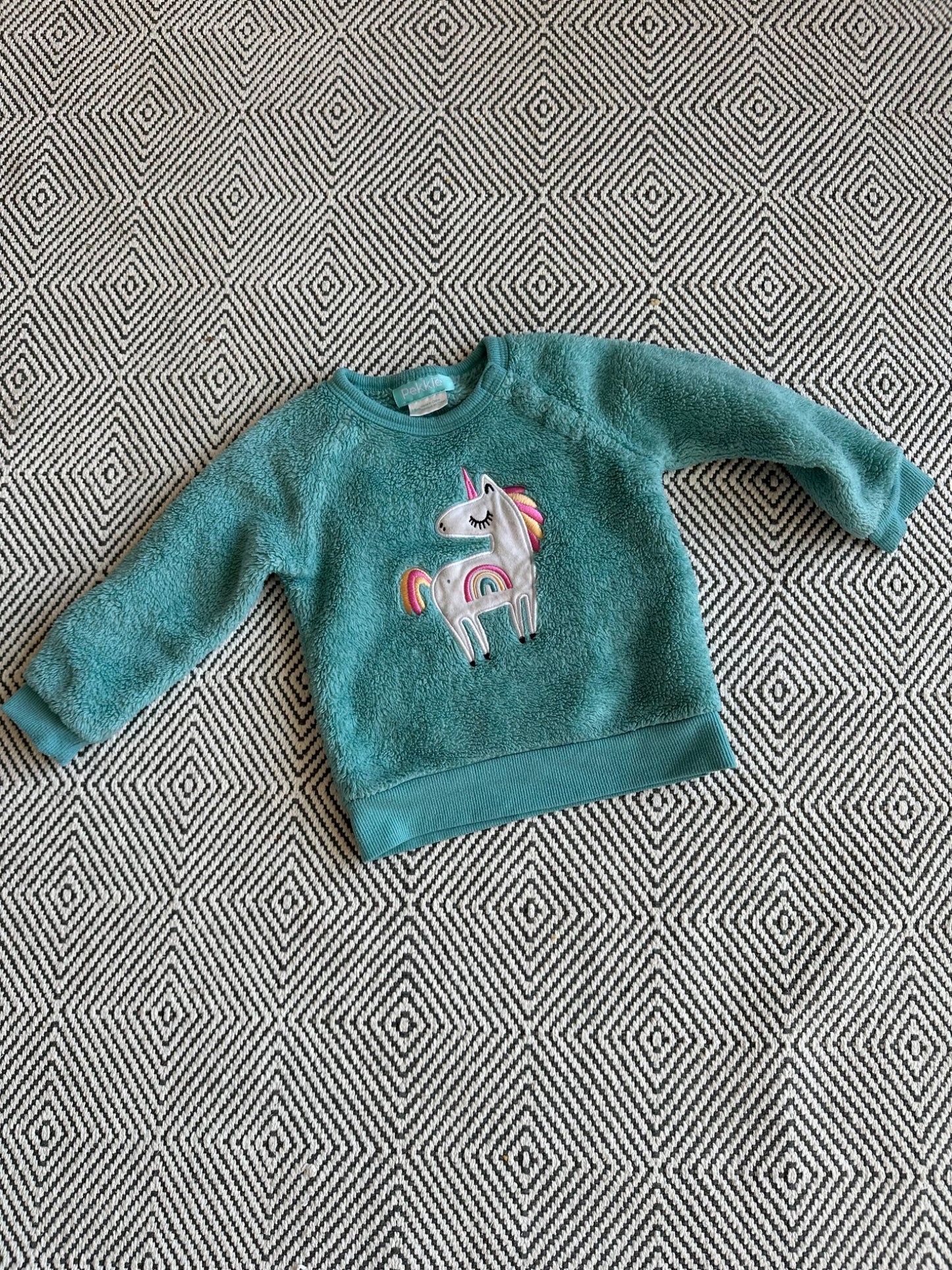 Pekkle - Fleece warm girls unicorn sweater , Kids 24 Month (18-24M)