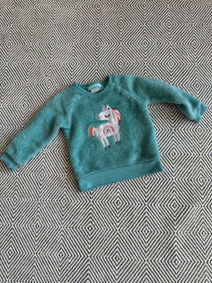 Pekkle - Fleece warm girls unicorn sweater , Kids 24 Month (18-24M)