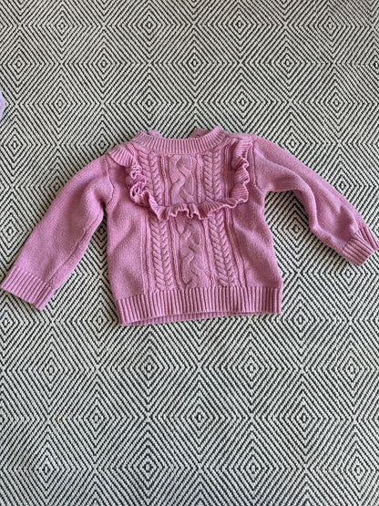 H&M - Pink jersey knitted wool sweater , Kids 18 Month (12-18M)