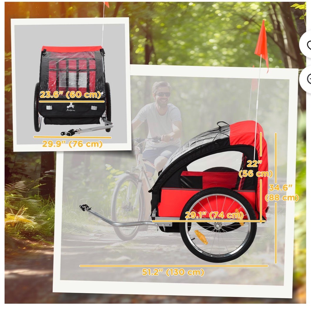 Aosom Bike Chariot Trailer 2kids Brand New Boxed