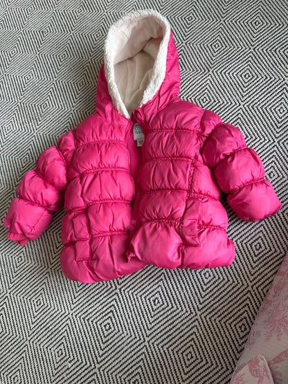 Old navy pink puffy snow jacket - girls