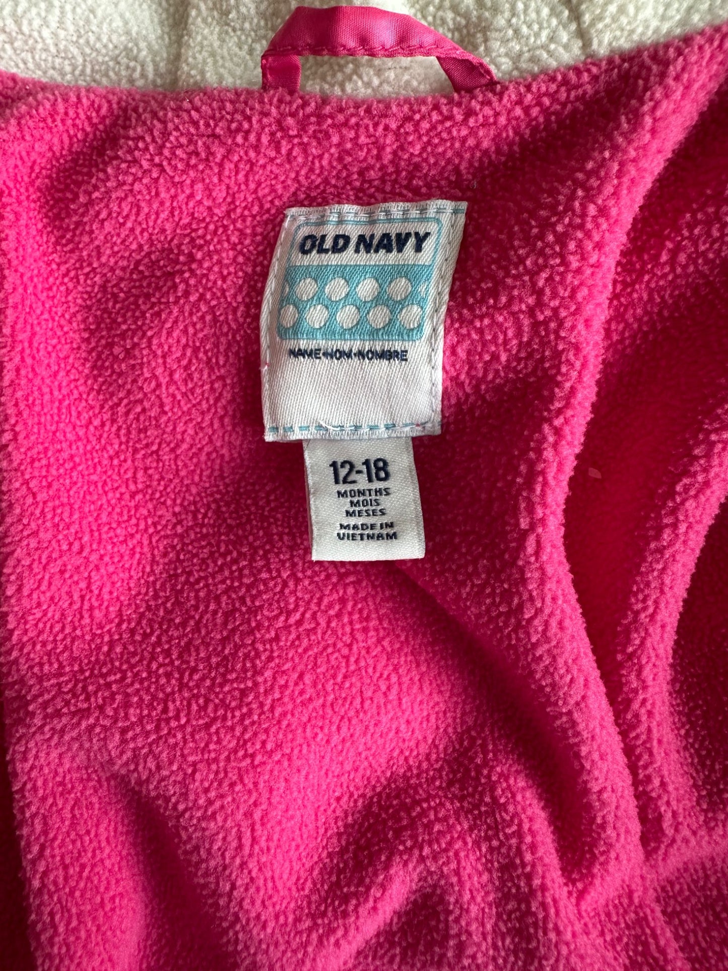 Old navy pink puffy snow jacket - girls