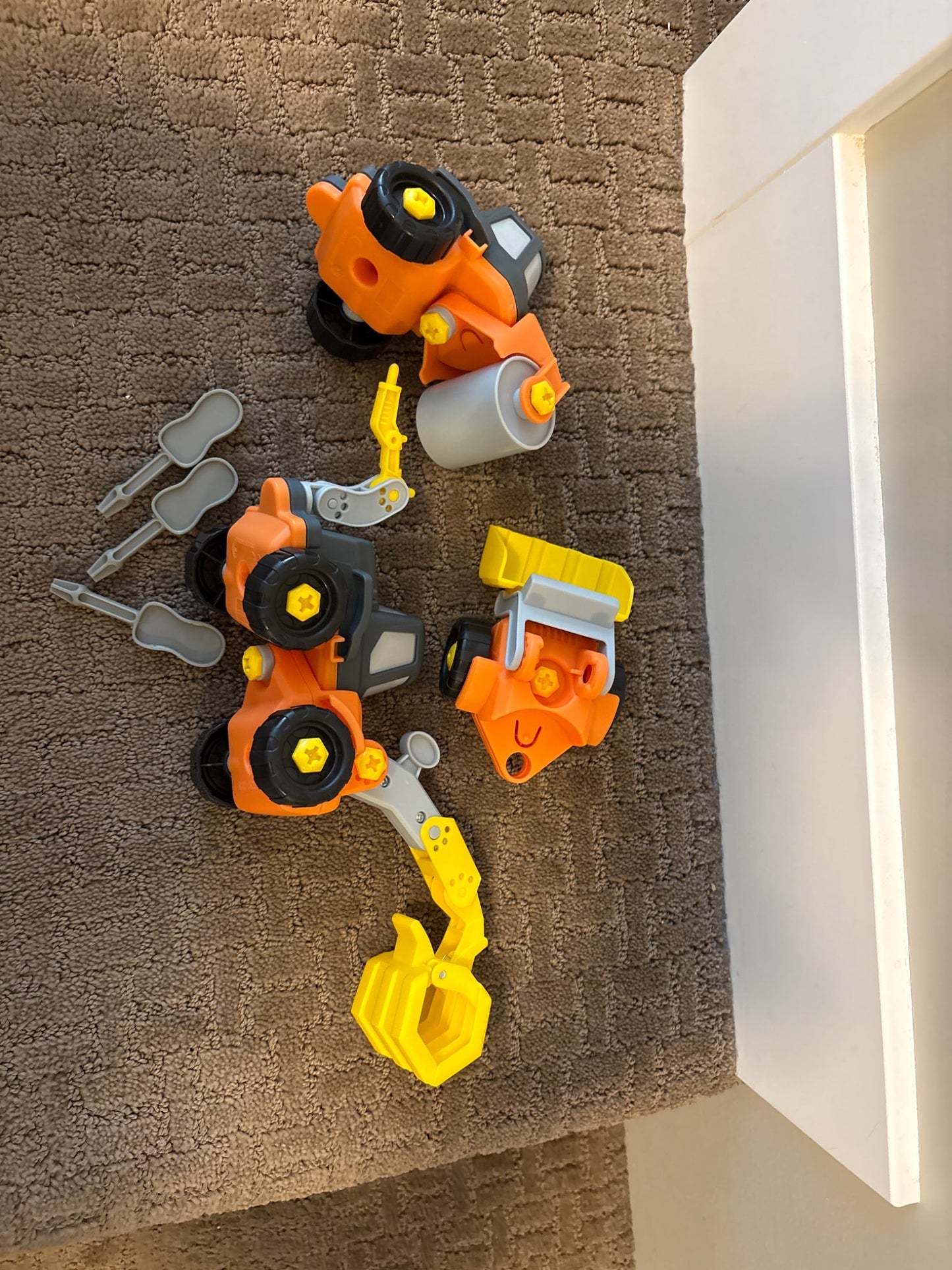 Take apart construction vehicles