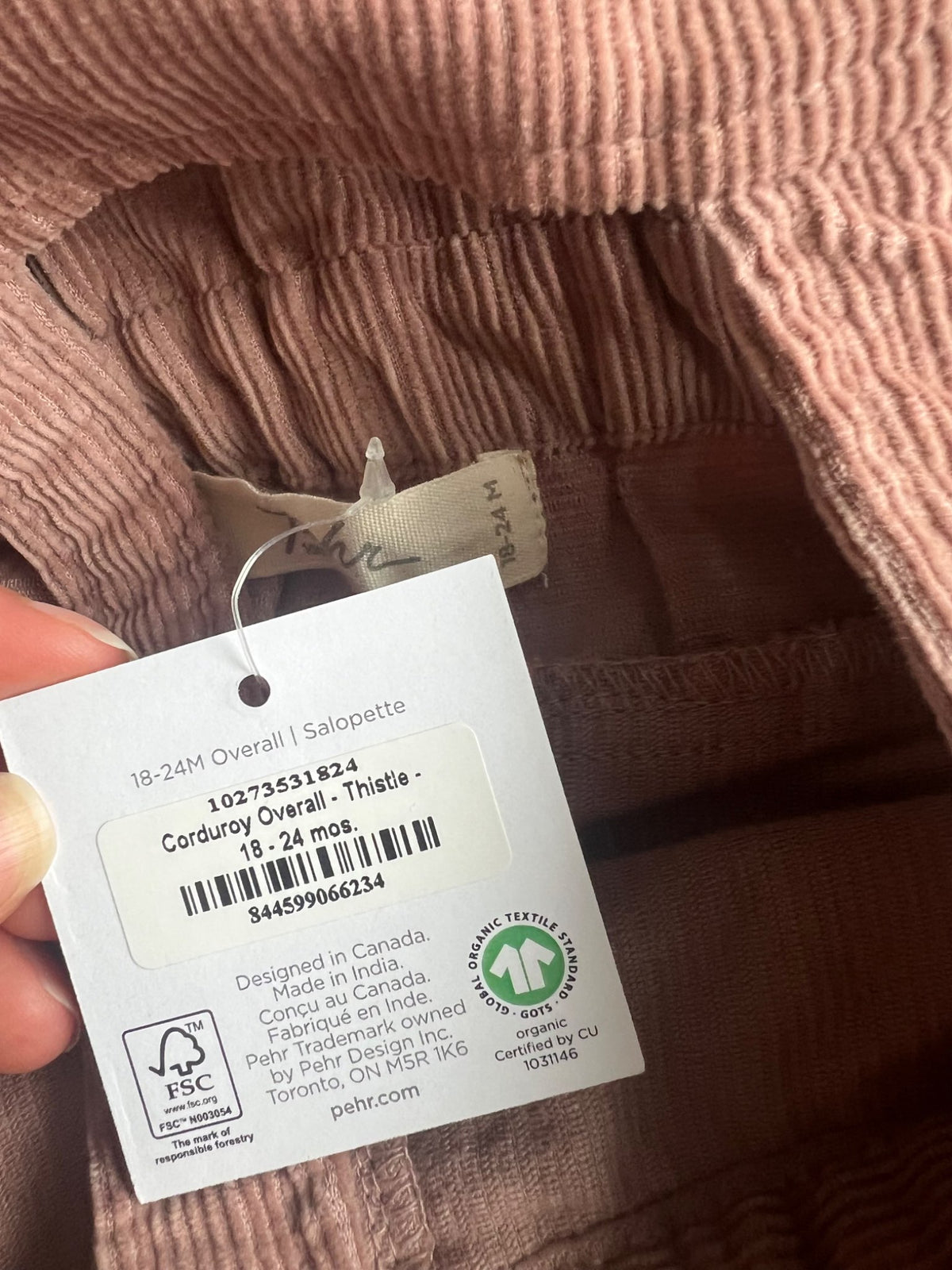 Mauve Overalls , Kids 24 Month (18-24M)