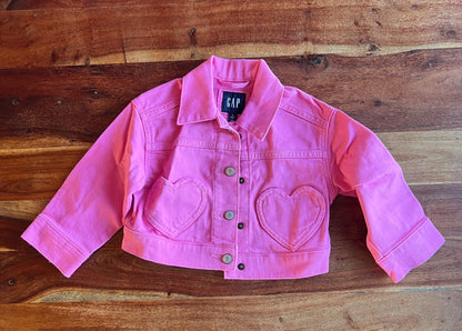 Pink Heart Jean Jacket (2T) BNWT, Kids 2T
