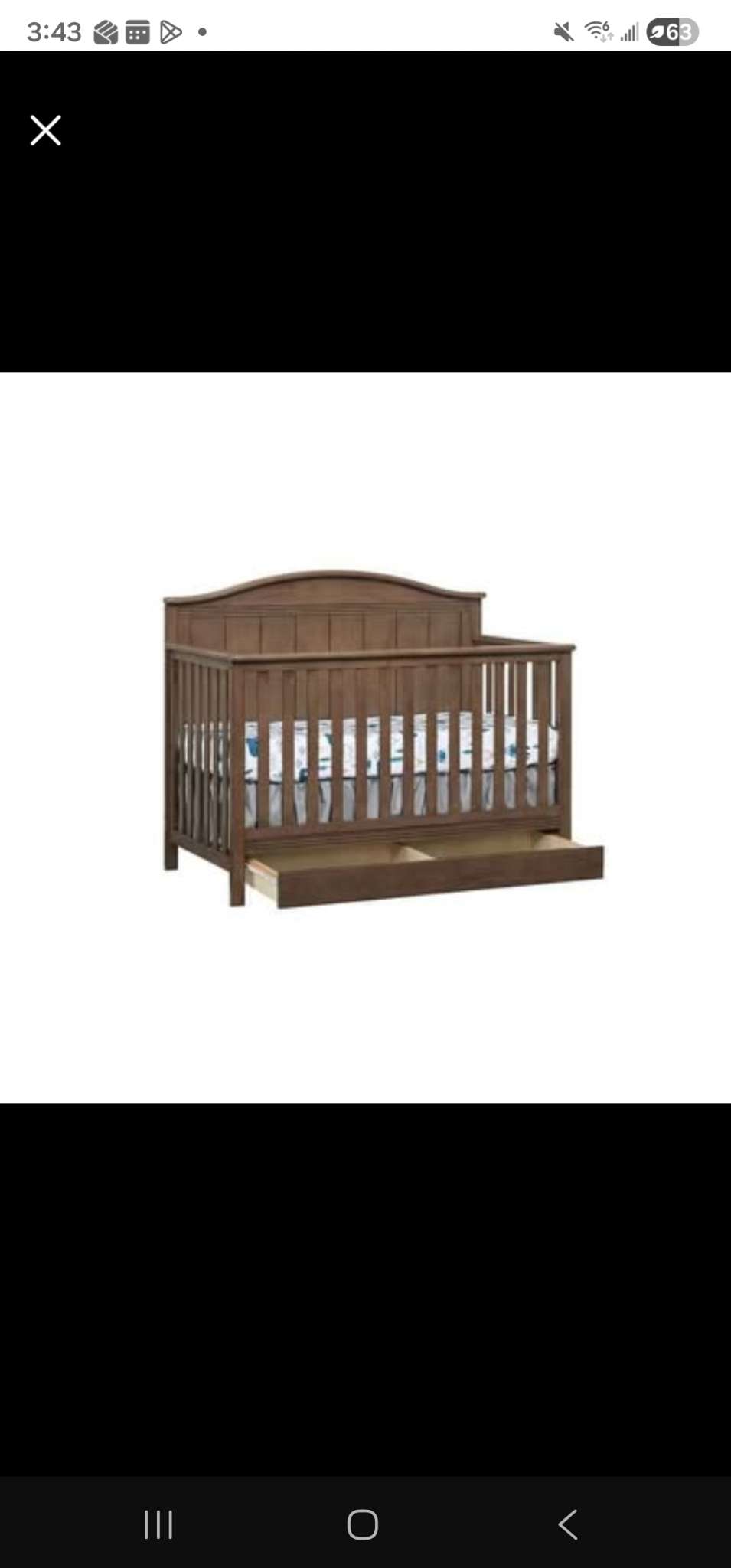Oxford Baby Sienna 4 in 1 Convertible Crib w/ Drawer Acorn Brown