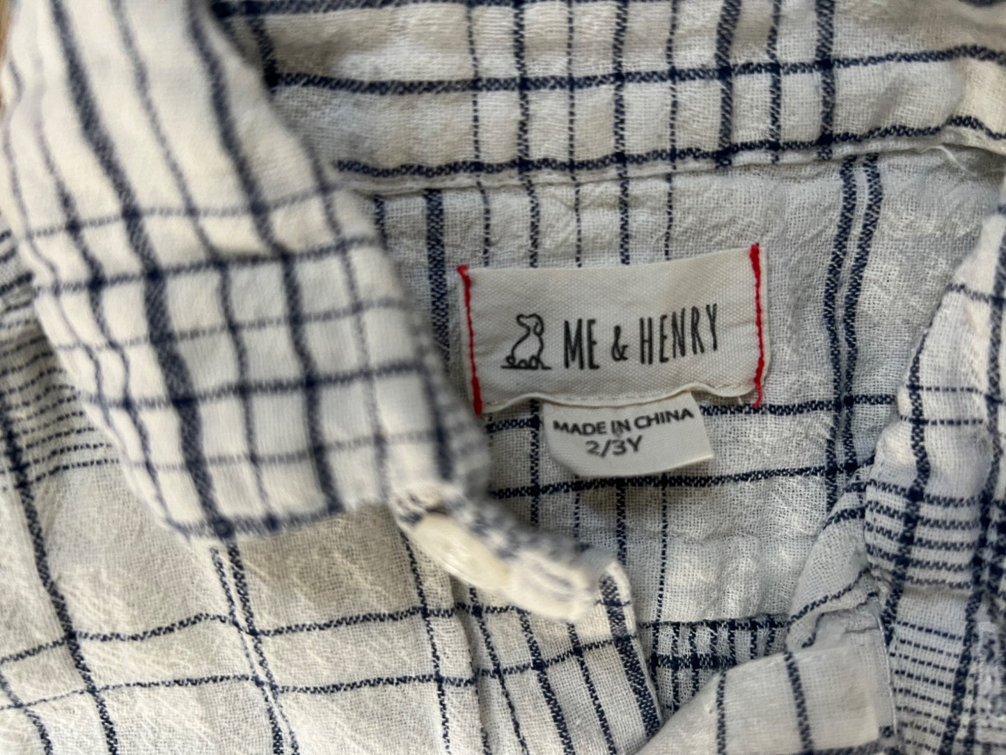 BUNDLE: 2 Buttoned up  Plaid -Short Sleeve Shirts (Me &Henry ) - size 2/3, Kids 2T