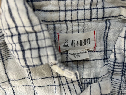 BUNDLE: 2 Buttoned up  Plaid -Short Sleeve Shirts (Me &Henry ) - size 2/3, Kids 2T