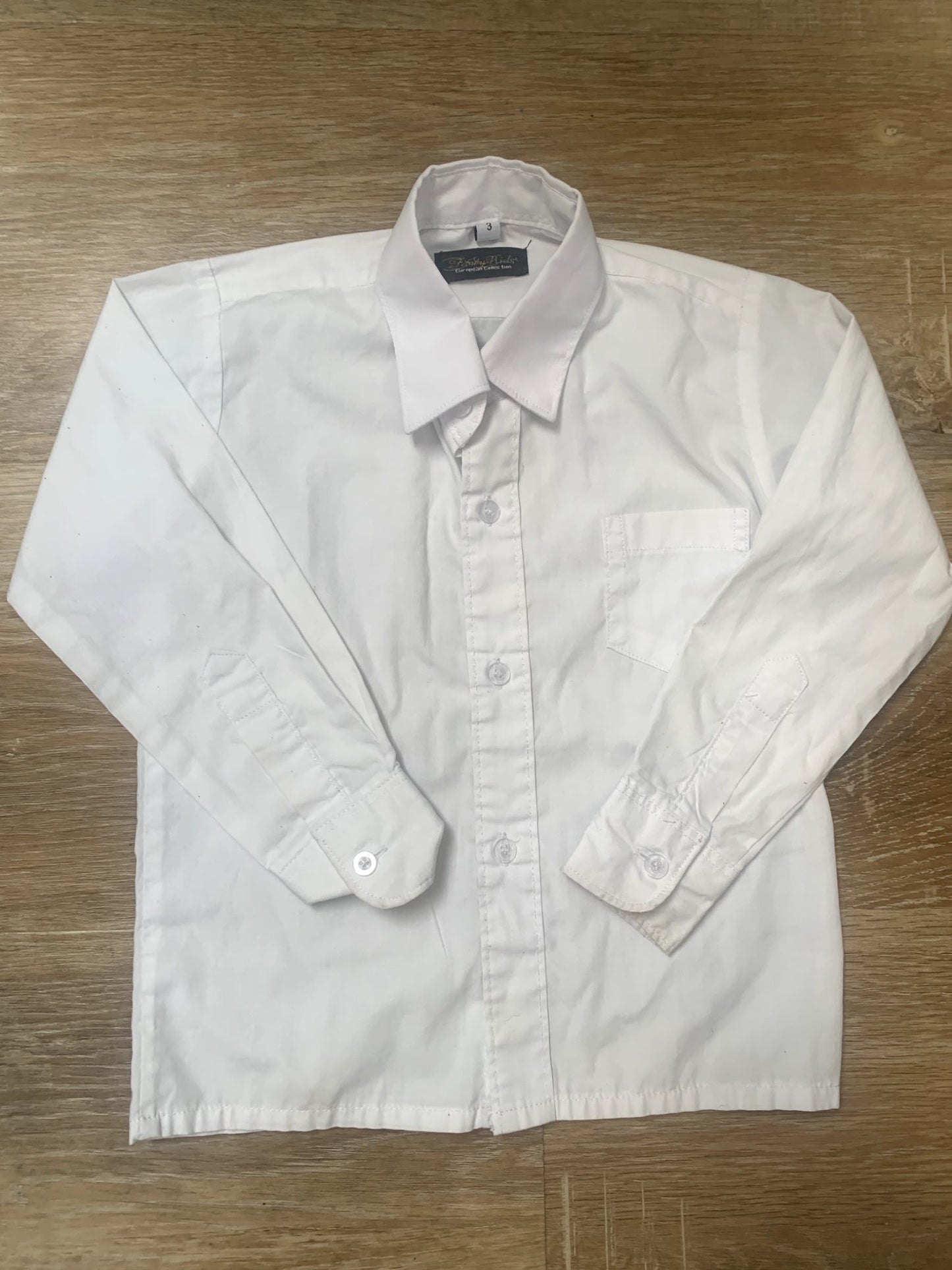 White Long Sleeve Dress Shirt - size 3, Kids 3T