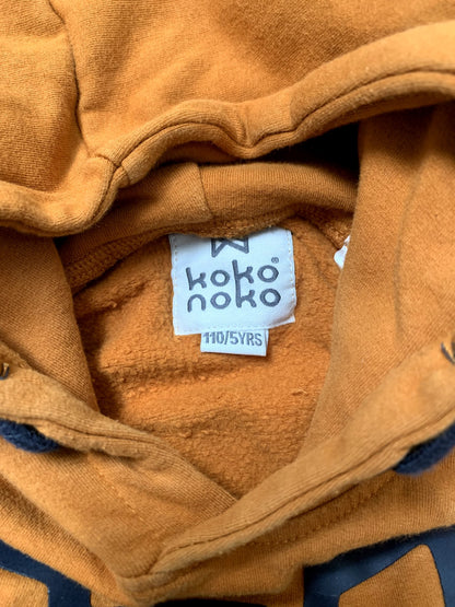 Koko Noko Burnt Orange-  Fox Face Hoodie - size 5T, Kids 5/5T (extra small)