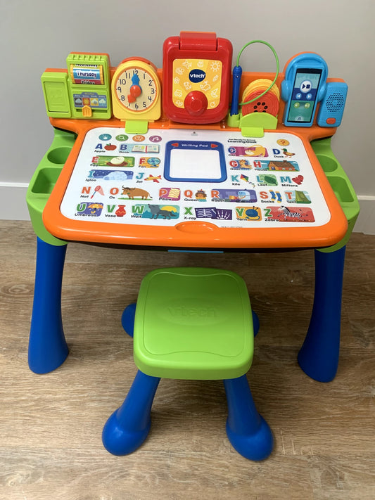 VTech Get Ready for School Learning Desk With Stool - Walmart Exclusive - English Version, 2-5 Years