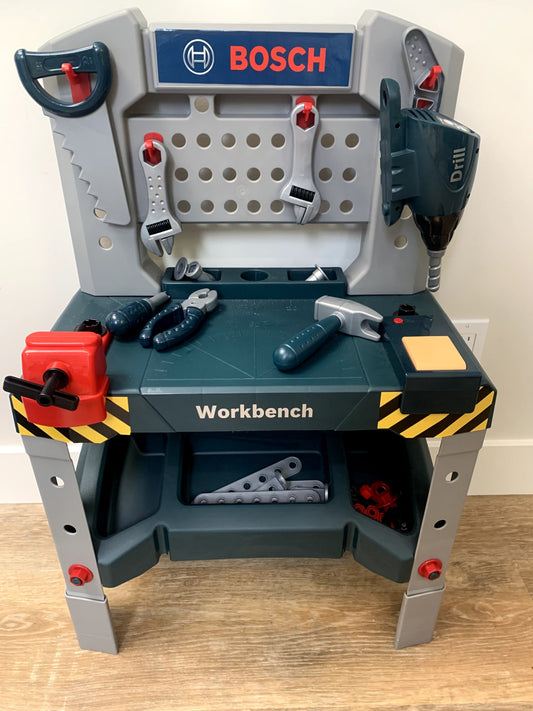 BOSCH Workbench- Foldable Tool Shop Premium Toys for Kids Ages 3 Years & Up