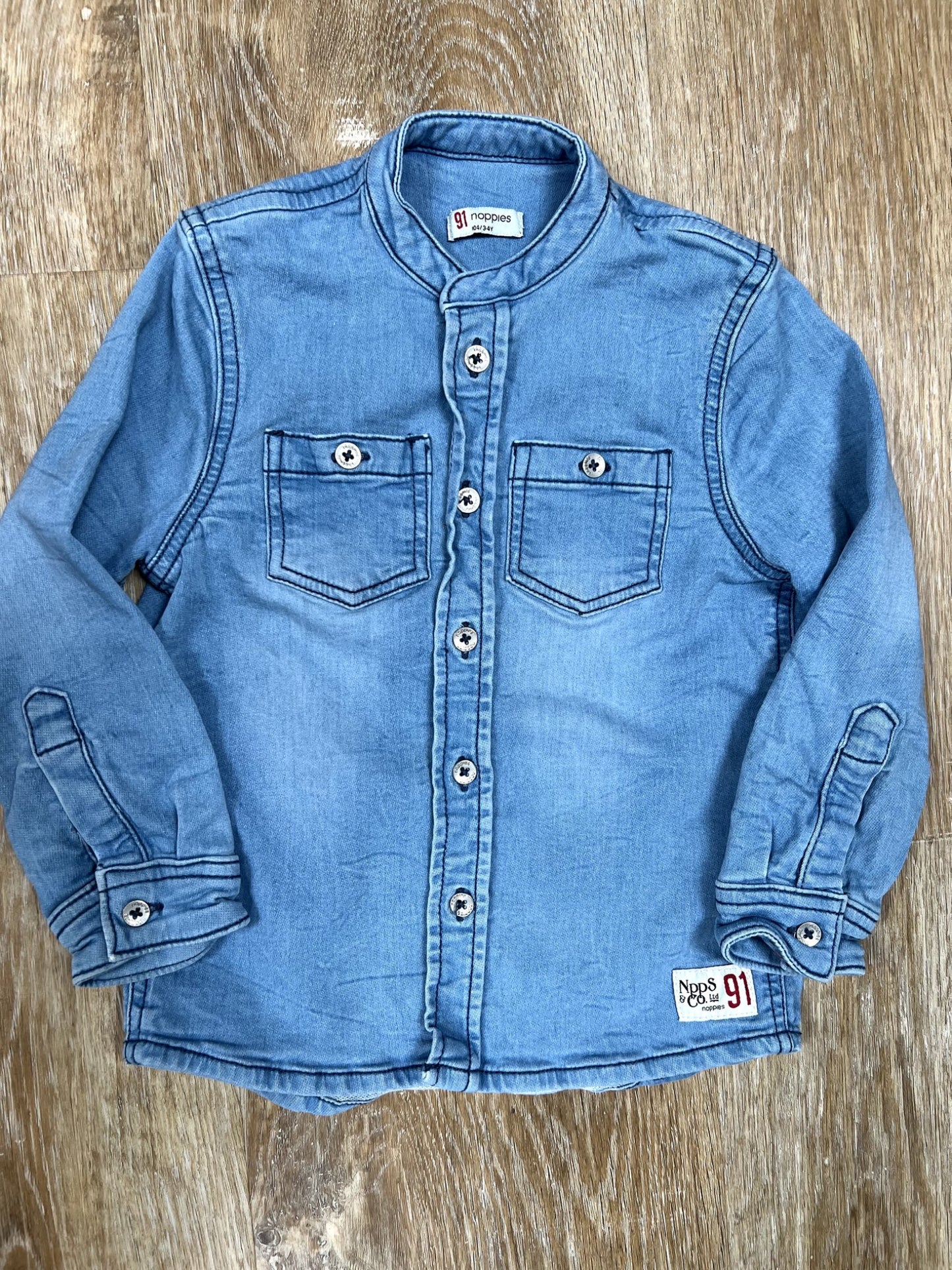 Blue Denim Shirt - size 3/4T, Kids 3T