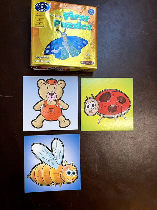 First Puzzles  - 3 puzzles - 3yr+ & wooden snake number puzzle