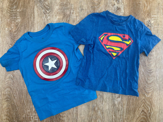 2 Superhero Shirts-4T, Kids 4/4T