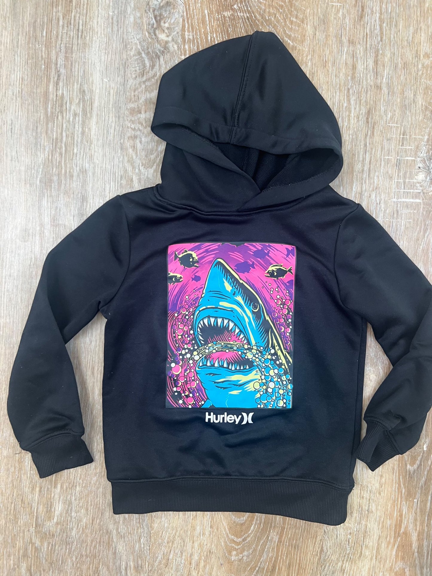 Hurley Black Shark Hoodie - size 4T, Kids 4/4T