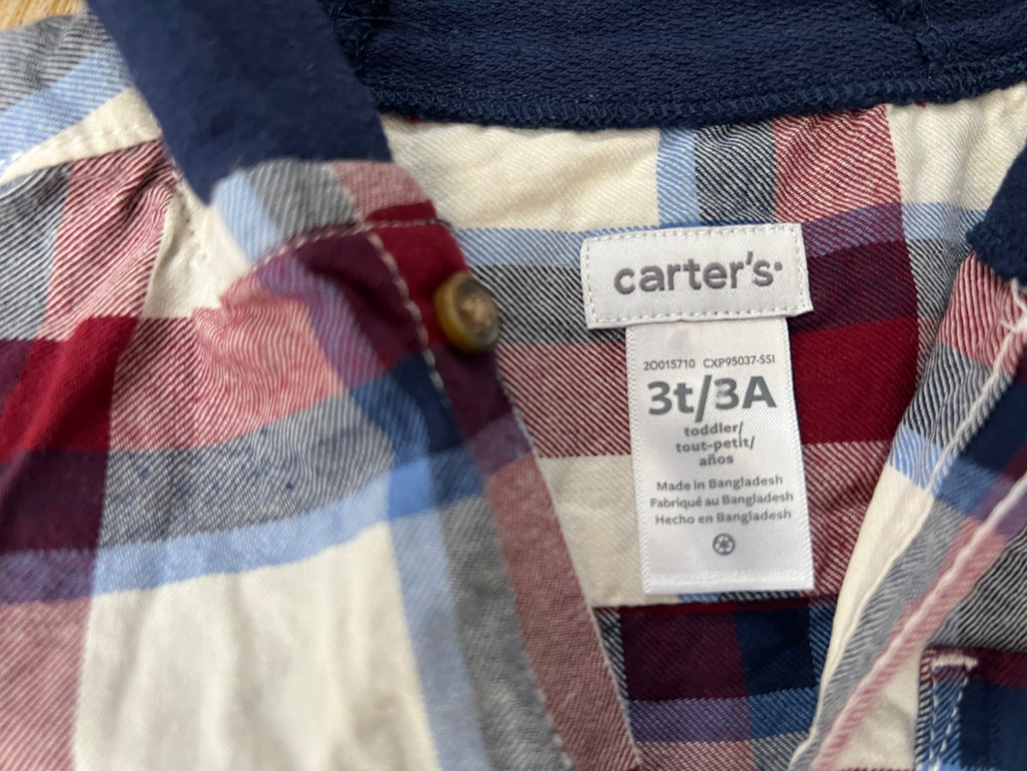 2 Long Sleeve  Red and Blue Plaid Shirts - 3T, Kids 3T