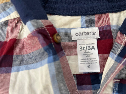 2 Long Sleeve  Red and Blue Plaid Shirts - 3T, Kids 3T