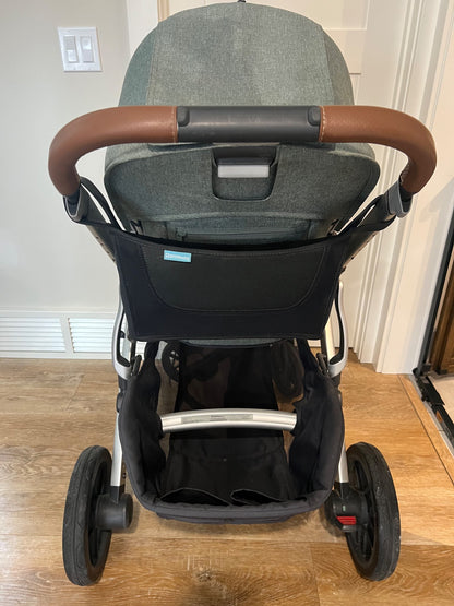 Uppababy Vista Stroller with Toddler Seat and accessories.