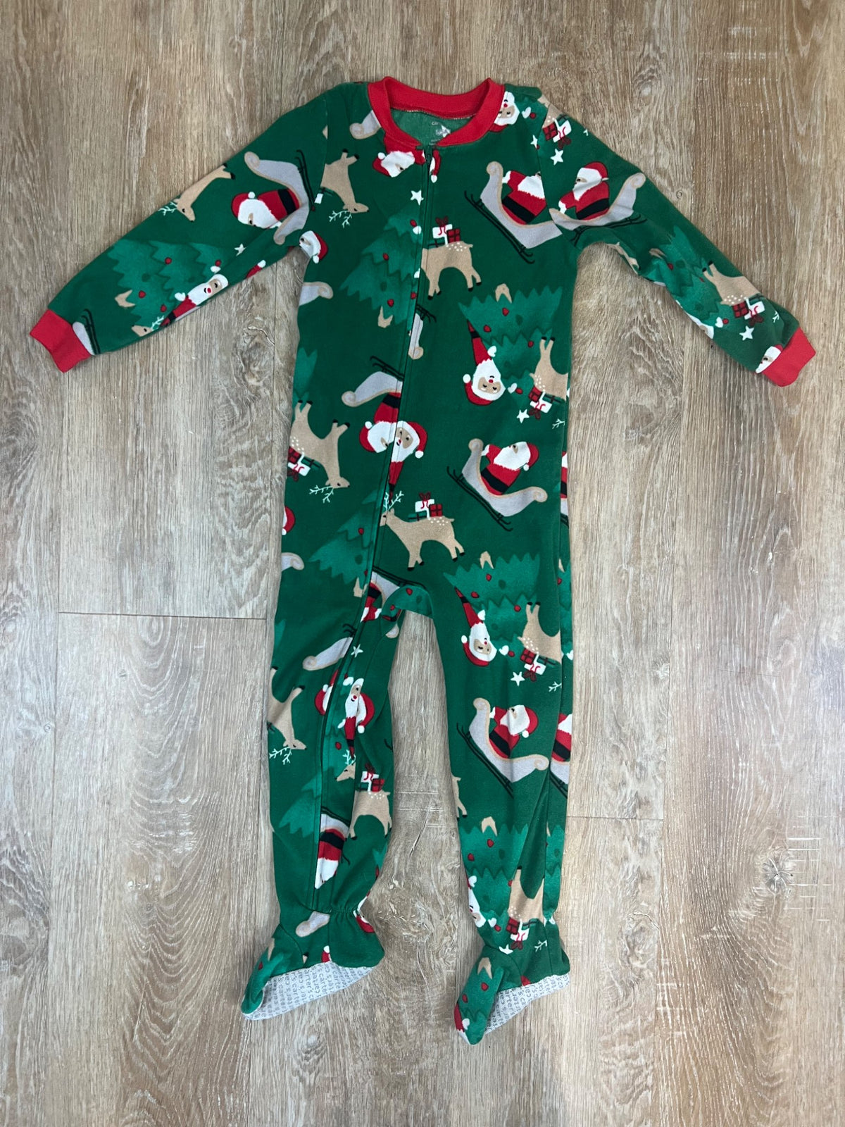 Green Christmas Pajama Onsie - 5T, Kids 5/5T