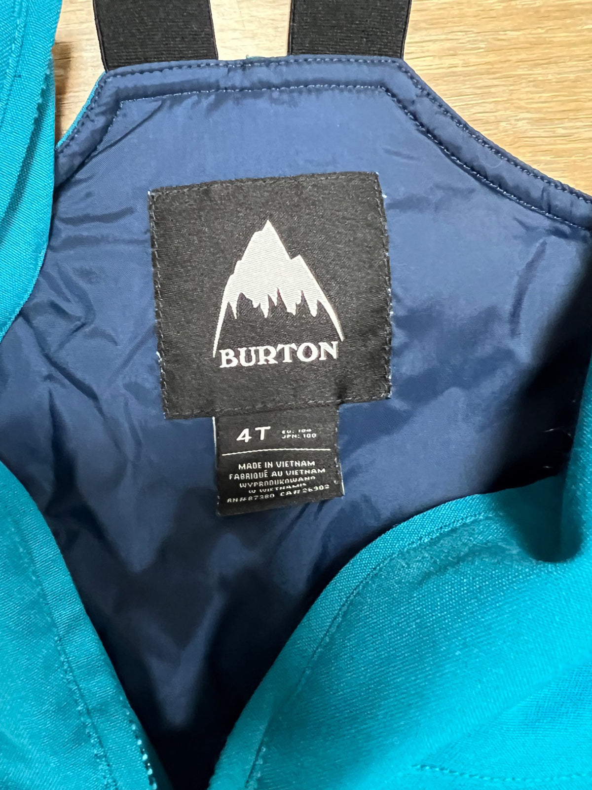 Burton- Teal Snowpants size 4T, Kids 4/4T