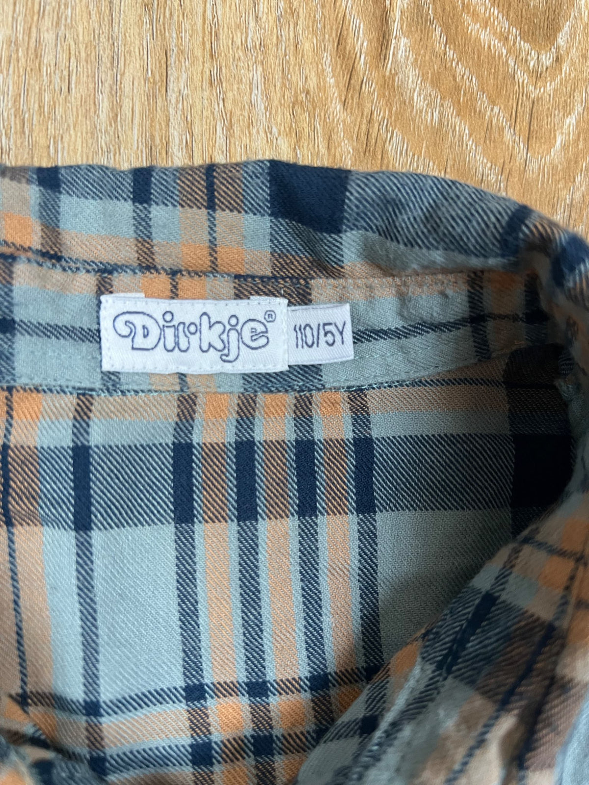 Teal and Cognac Plaid longsleeve shirt- 5T, Kids 5/5T