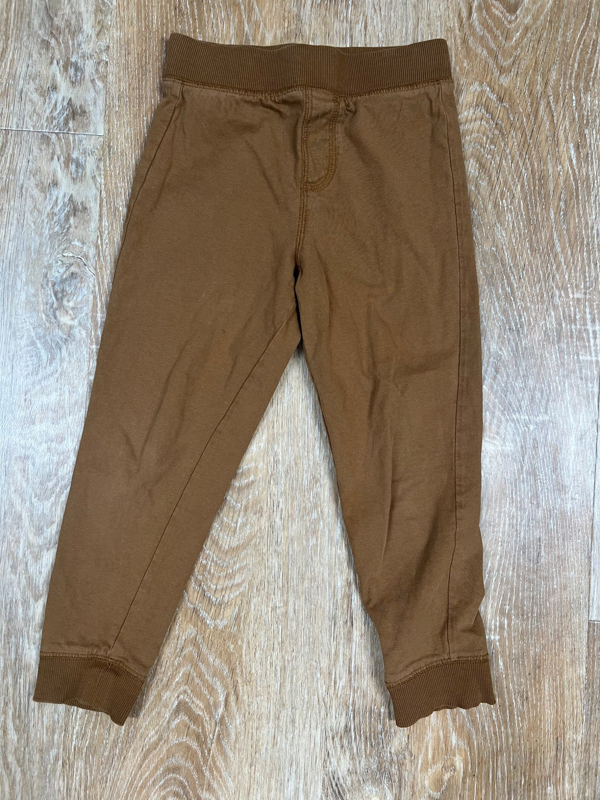 Teal, Orange and Cognac Plaid Shirt with Cognac pants - size 5, Kids 5/5T