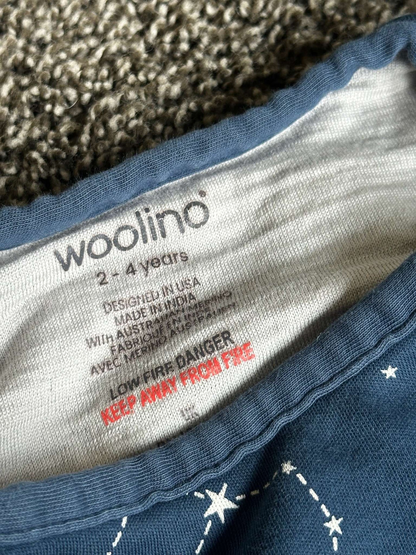 Woolino 4-Season Sleep Sack – Navy Constellation – 2–4 Years, 2T, 3T & 4T+