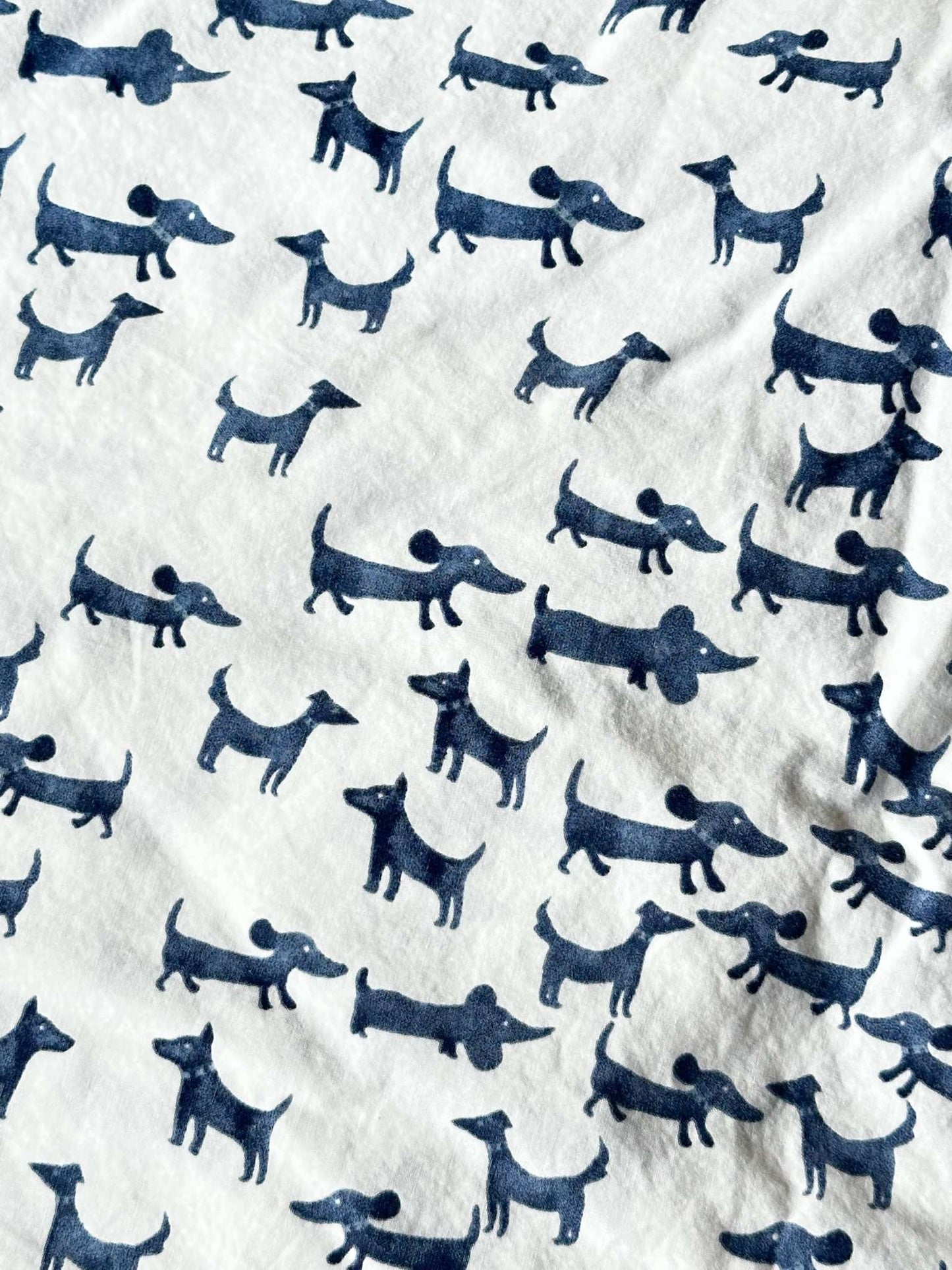 Pottery Barn Organic Kids Crib Sheets – 2-Pack – Navy/White - Dog and Geometric