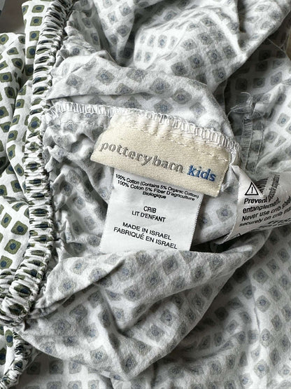 Pottery Barn Organic Kids Crib Sheets – 2-Pack – Navy/White - Dog and Geometric