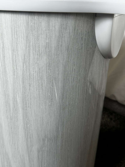 Ubbi steel diaper pail in grey woodgrain finish - Excellent condition!