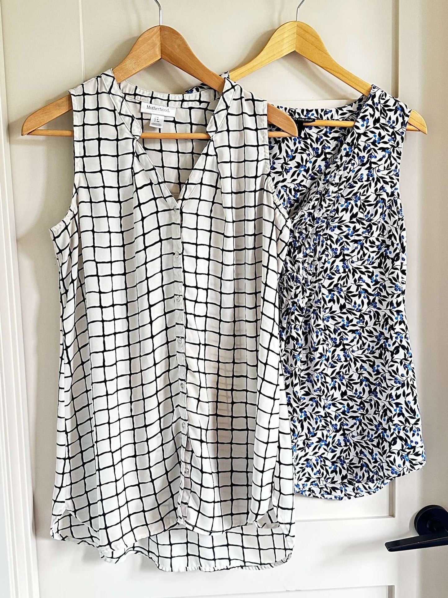 Two Premium High Quality Small Drapey Maternity Tanks - Pea in a Pod and Motherhood Maternity, Maternity S (4-6)