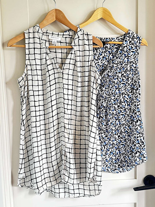 Two Premium High Quality Small Drapey Maternity Tanks - Pea in a Pod and Motherhood Maternity, Maternity S (4-6)