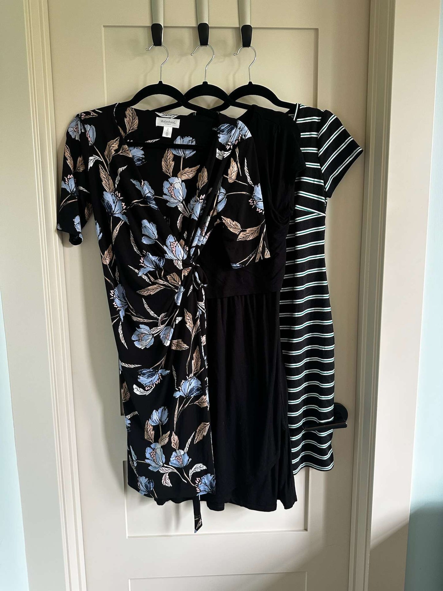 Premium Maternity Dress Bundle – Floral + Stripe – Size S, Maternity S (4-6)