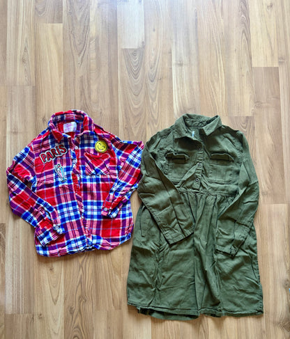 2x light flannel size 8/10, Kids 8