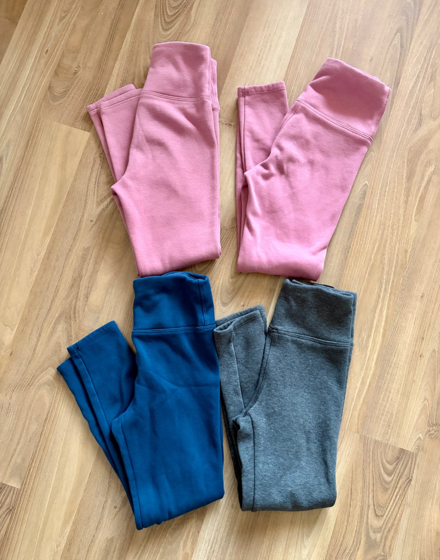 (4) fleece lined leggings size 7/8, Kids 7