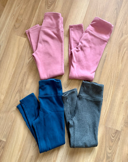 (4) fleece lined leggings size 7/8, Kids 7