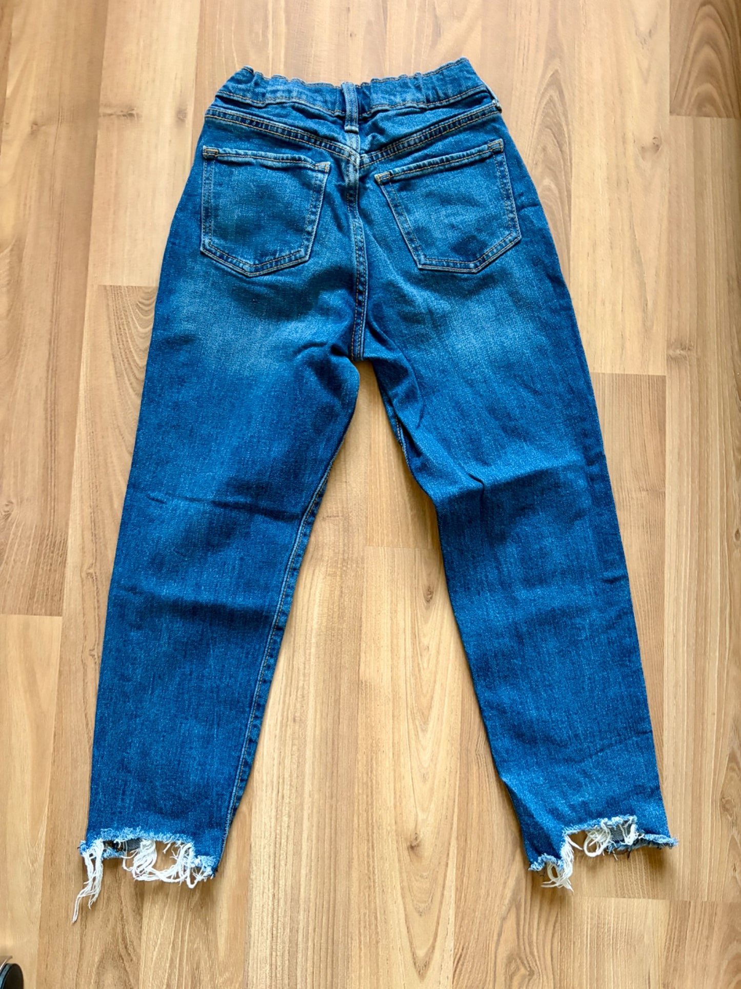 High waisted OG straight leg fray-hem jeans size 10, Kids 10