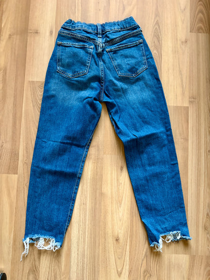 High waisted OG straight leg fray-hem jeans size 10, Kids 10