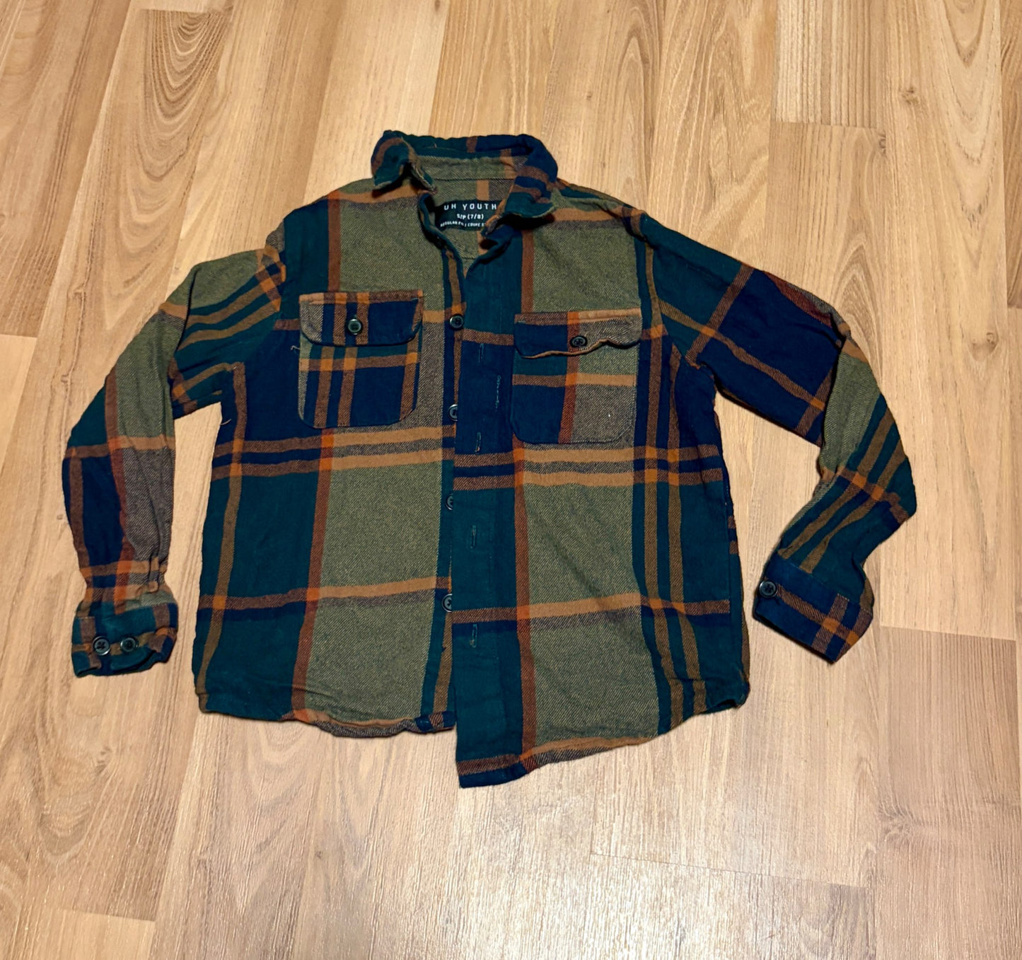 “Vintage” style Flannel shacket size 7/8, Kids 7