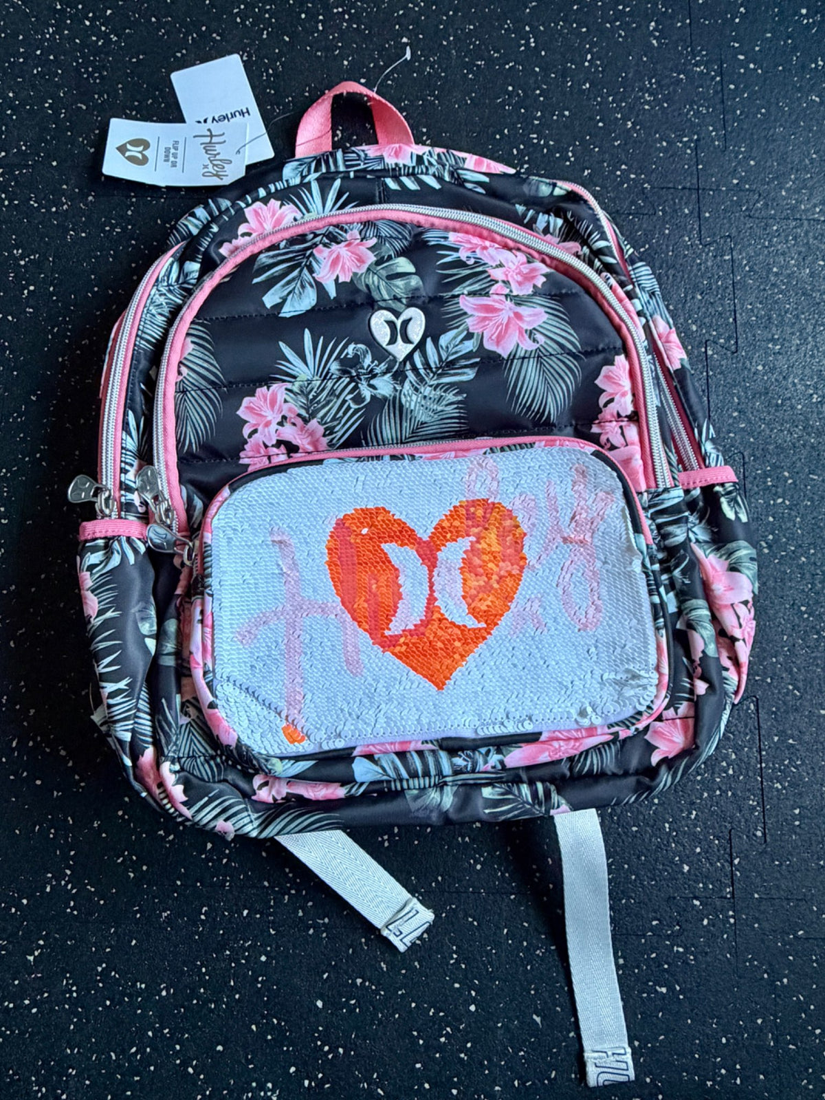 BNWT Hurley flip sequin backpack