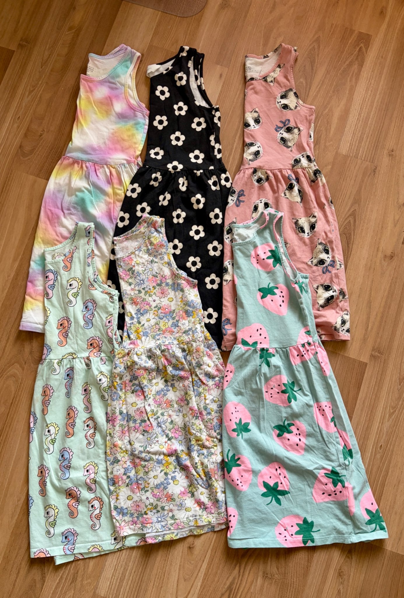 (6) sleeveless cotton dress bundle size 8/10, Kids 8